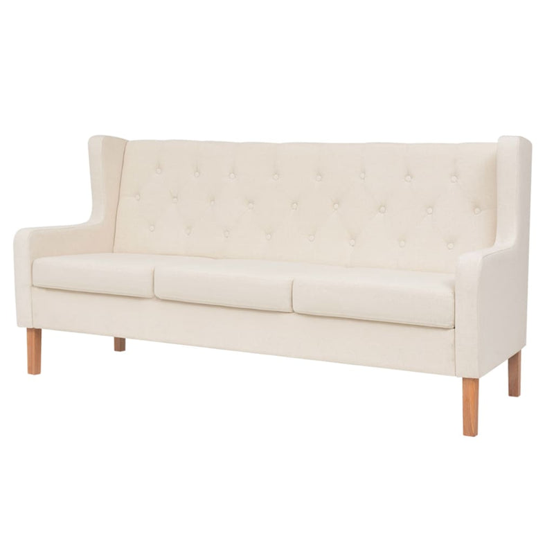 Sofa Set 3 Pieces Fabric Cream White Payday Deals