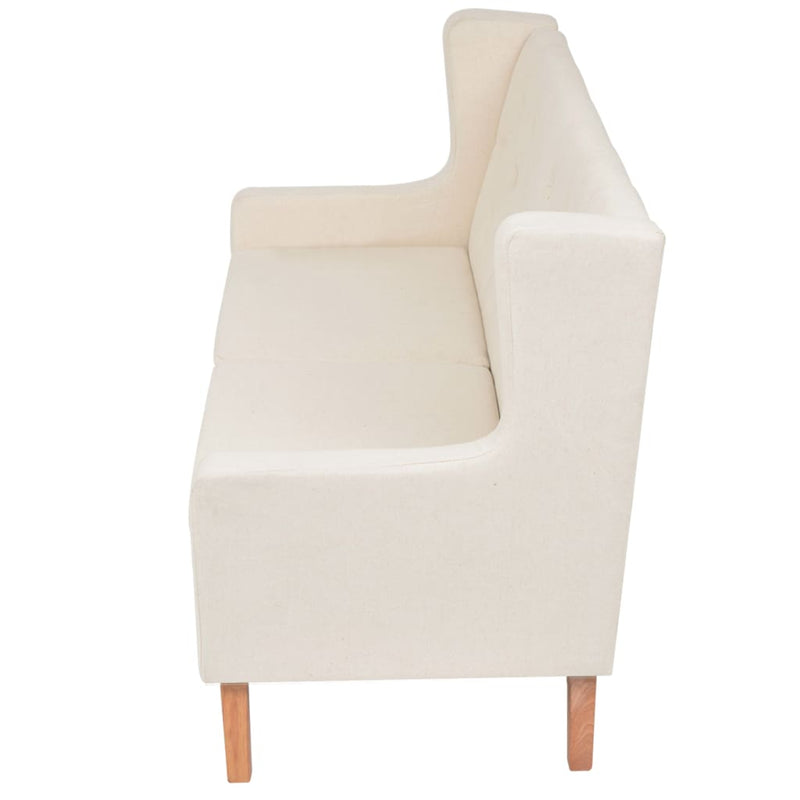 Sofa Set 3 Pieces Fabric Cream White Payday Deals