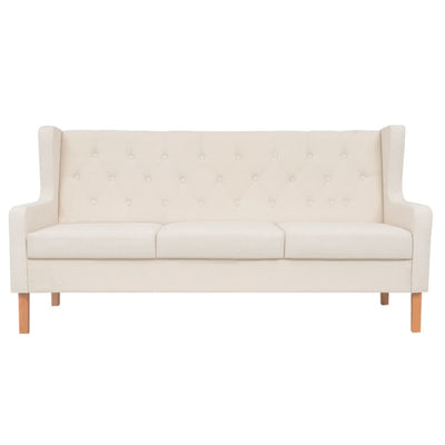 Sofa Set 3 Pieces Fabric Cream White Payday Deals