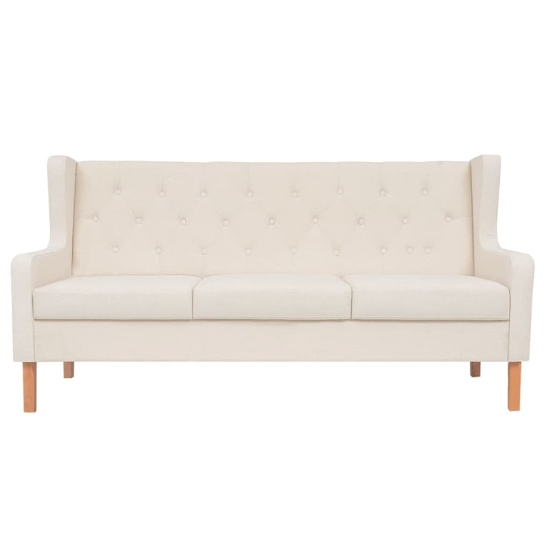 Sofa Set 3 Pieces Fabric Cream White Payday Deals