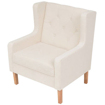 Sofa Set 3 Pieces Fabric Cream White Payday Deals