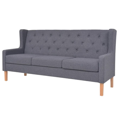 Sofa Set 3 Pieces Fabric Grey Payday Deals