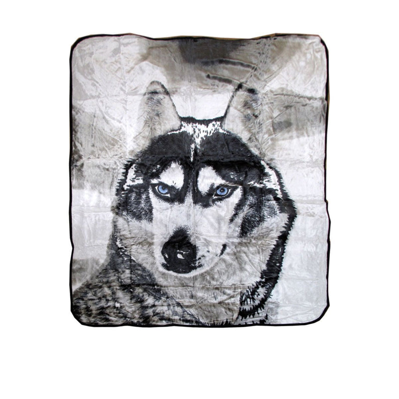 Soft 3D Animal Print Faux Mink Blanket Queen Husky Payday Deals