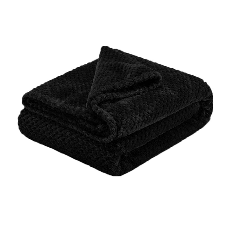 Soft Diamond Fleece Throw Rug/Blanket Black Payday Deals