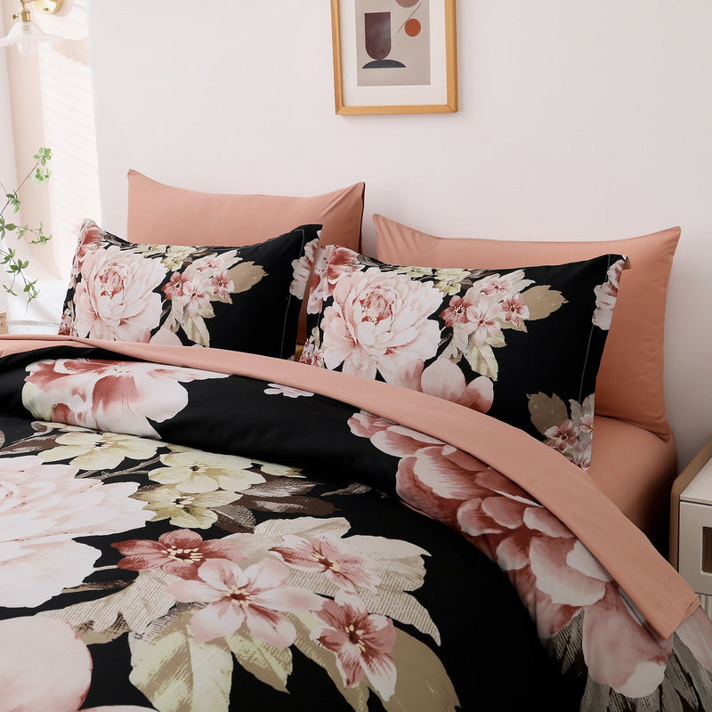 Soft Floral Comforter Set, King Size, Quilted Warm Bedding with Pillowcases Payday Deals