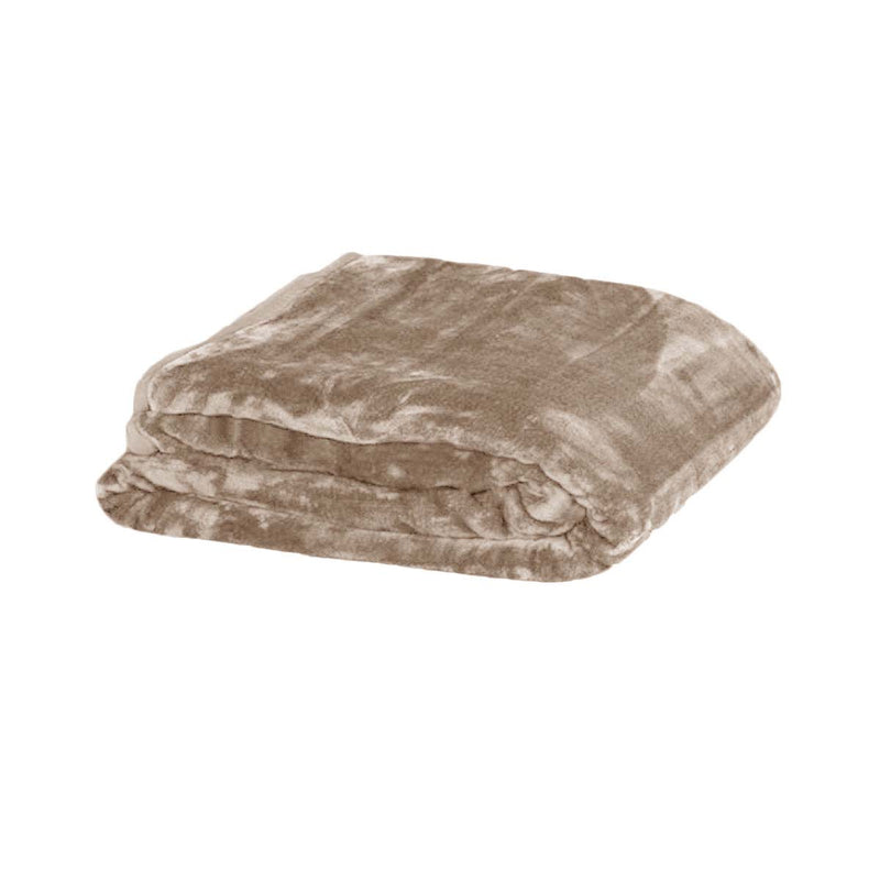 Soft Plain Faux Mink Blanket Queen Latte Payday Deals