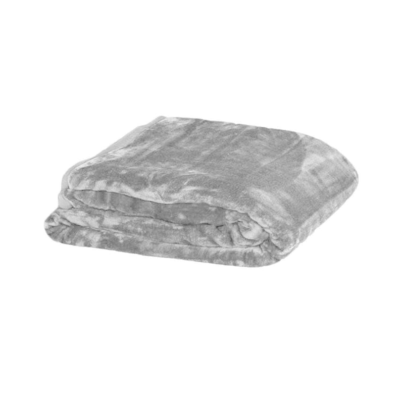 Soft Plain Faux Mink Blanket Queen Silver Payday Deals