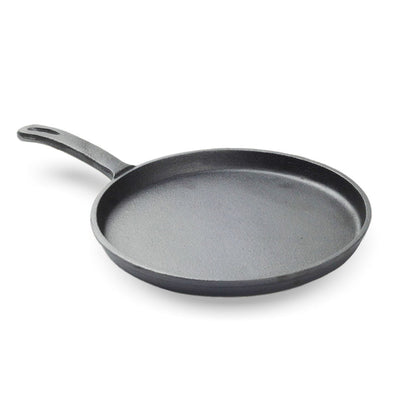 SOGA 26cm Round Cast Iron Frying Pan Skillet Griddle Sizzle Platter Payday Deals