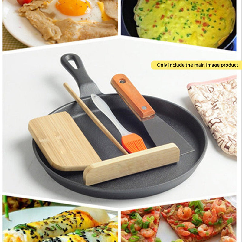 SOGA 26cm Round Cast Iron Frying Pan Skillet Griddle Sizzle Platter Payday Deals