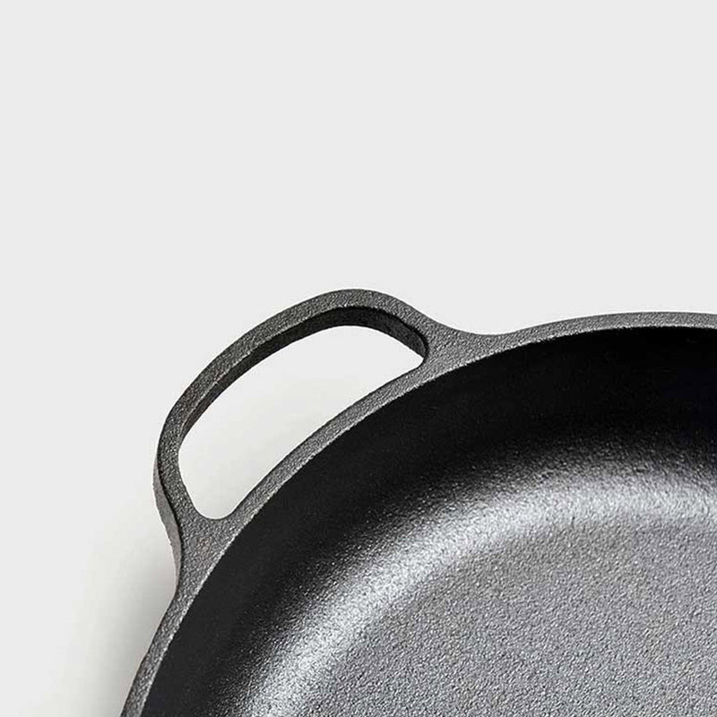 SOGA 29cm Round Cast Iron Frying Pan Skillet Steak Sizzle Platter with Helper Handle Payday Deals