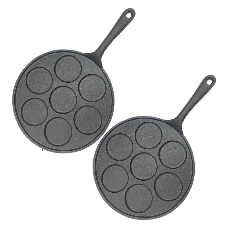 SOGA 2X 23cm Cast Iron Takoyaki Fry Pan Octopus Balls Maker 7 Hole Cavities Grill Mold Payday Deals