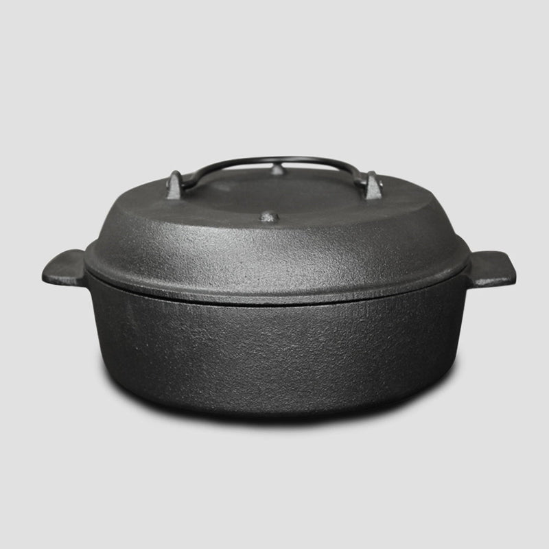 SOGA 2X 28cm Cast Iron Dutch Oven Pre-Seasoned Camping Stew Pot with Lid Payday Deals