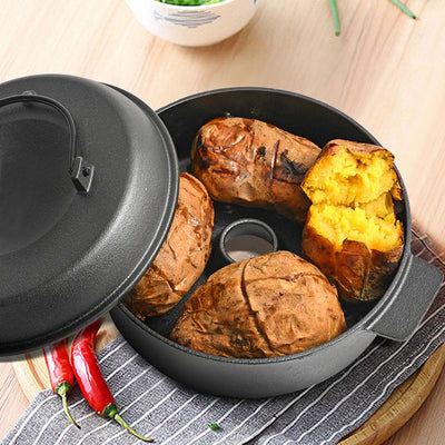 SOGA 2X 28cm Cast Iron Dutch Oven Pre-Seasoned Camping Stew Pot with Lid Payday Deals