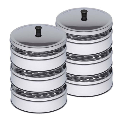 SOGA 2X 3 Tier Stainless Steel Steamers With Lid Work inside of Basket Pot Steamers 22cm