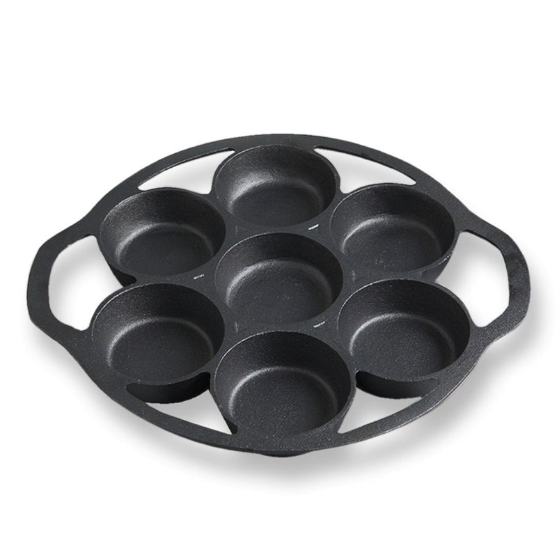 SOGA 2X 32cm Cast Iron Takoyaki Fry Pan Octopus Balls Maker 7 Hole Cavities Grill Mold Payday Deals