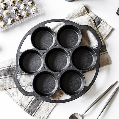 SOGA 2X 32cm Cast Iron Takoyaki Fry Pan Octopus Balls Maker 7 Hole Cavities Grill Mold Payday Deals