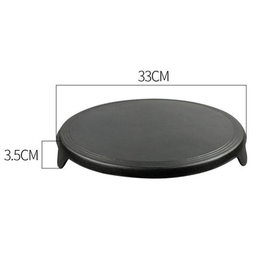 SOGA 2X 33CM Reversible Round Cast Iron Induction Crepes Pan Baking Cookie Pancake Pizza Bakeware Payday Deals