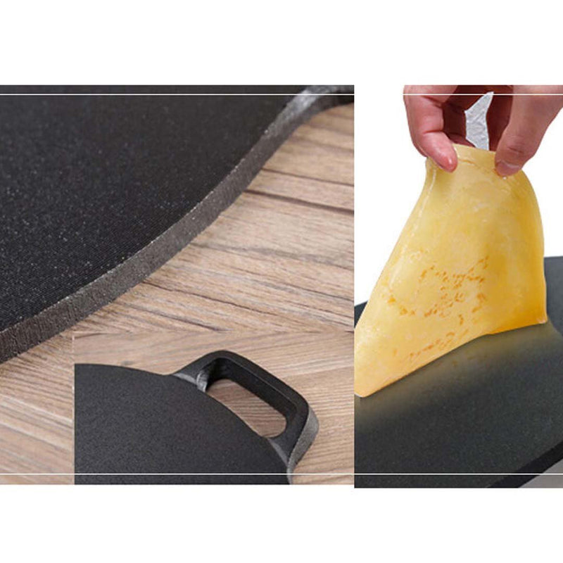 SOGA 2X 37cm Cast Iron Induction Crepes Pan Baking Cookie Pancake Pizza Bakeware Payday Deals