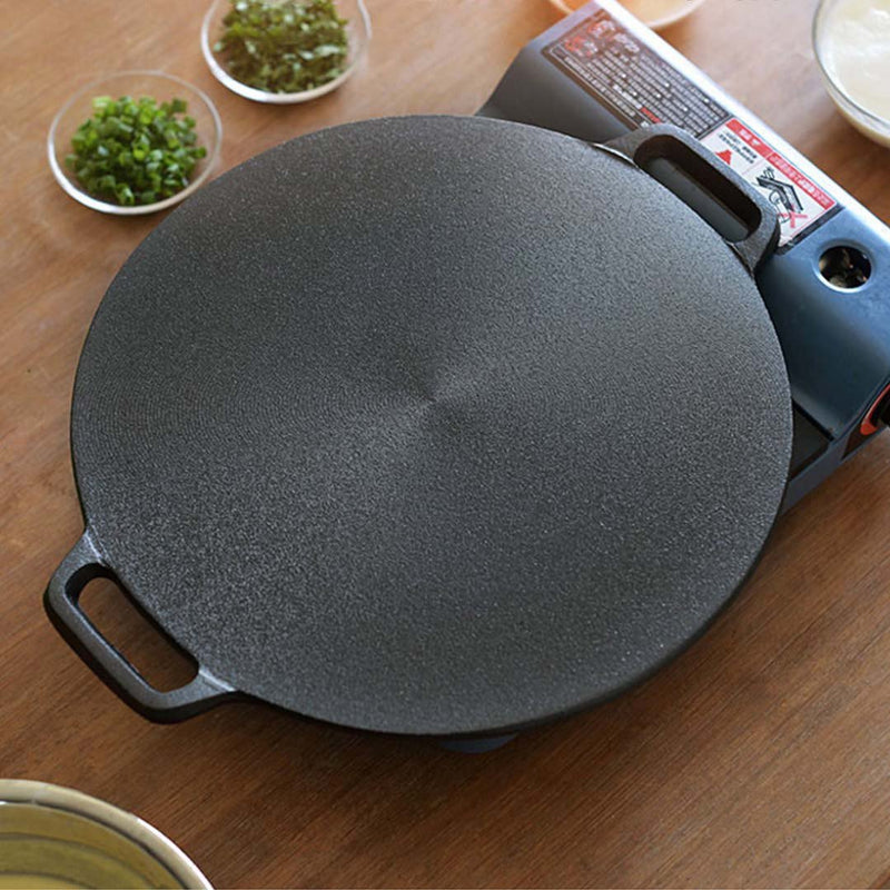 SOGA 2X 37cm Cast Iron Induction Crepes Pan Baking Cookie Pancake Pizza Bakeware Payday Deals