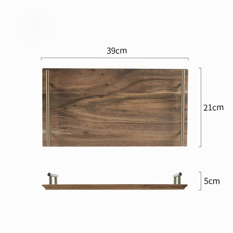 SOGA 2X 39cm Brown  Rectangle Wooden Acacia Food Serving Tray Charcuterie Board Home Decor Payday Deals