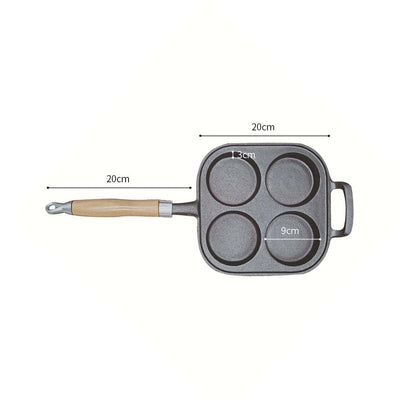 SOGA 2X 4 Mold Cast Iron Breakfast Fried Egg Pancake Omelette Fry Pan Payday Deals