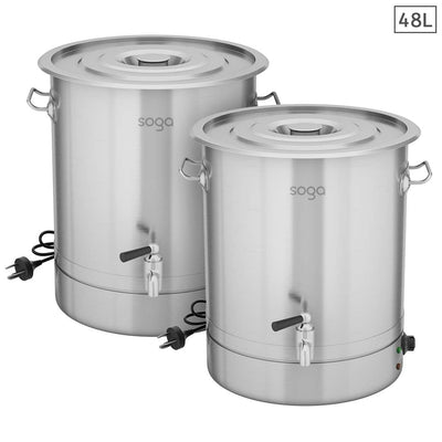 SOGA 2X 48L Stainless Steel URN Commercial Water Boiler 2200W