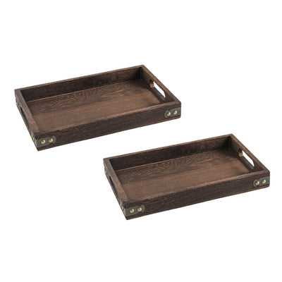 SOGA 2X Large Walnut Rectangle Wooden Tray Breakfast Dinner Serving Board Tea Set Holder Kitchen Home Decor