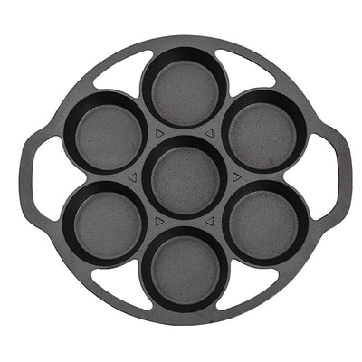 SOGA 32cm Cast Iron Takoyaki Fry Pan Octopus Balls Maker 7 Hole Cavities Grill Mold