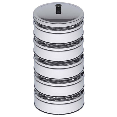 SOGA 5 Tier 22cm Stainless Steel Steamers With Lid Work inside of Basket Pot Steamers