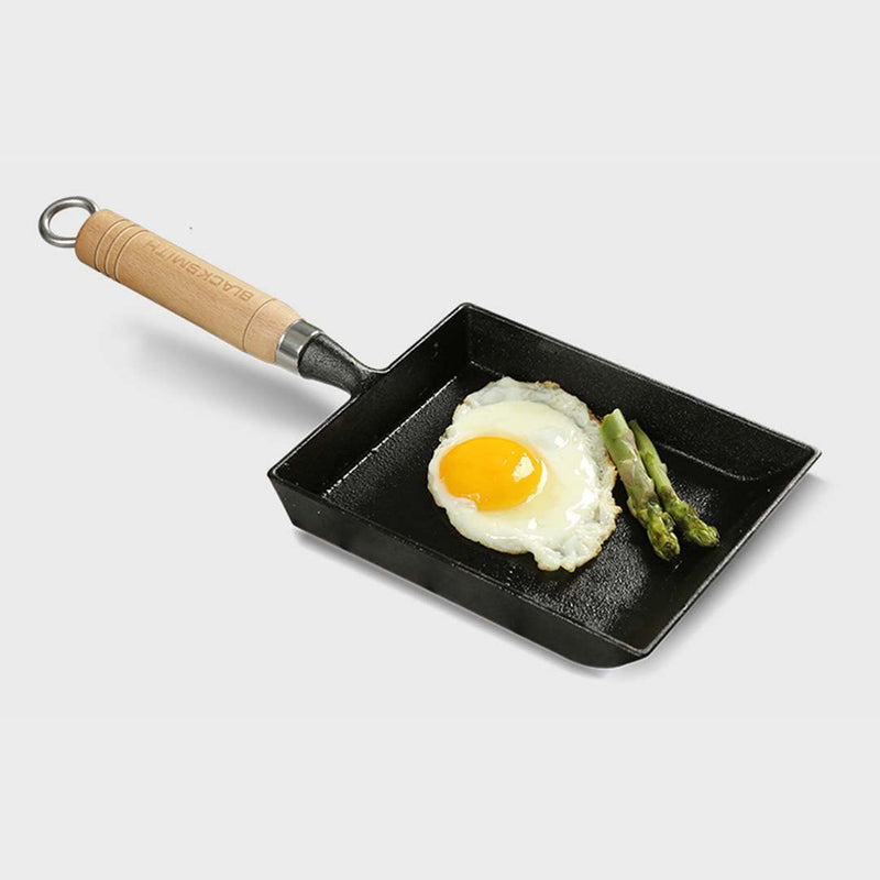 SOGA Cast Iron Tamagoyaki Japanese Omelette Egg Frying Skillet Fry Pan Wooden Handle Payday Deals