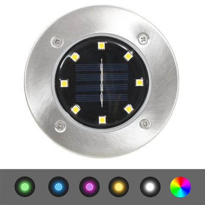 Solar Ground Lights 8 pcs LED Lights RGB Colour Payday Deals
