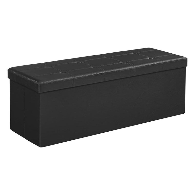 SONGMICS 109cm Folding Storage Ottoman Bench Black LSF701V1 Payday Deals