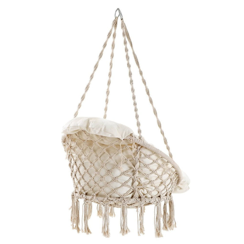 SONGMICS Hammock Hanging Chair with Cushion Cloud White Payday Deals