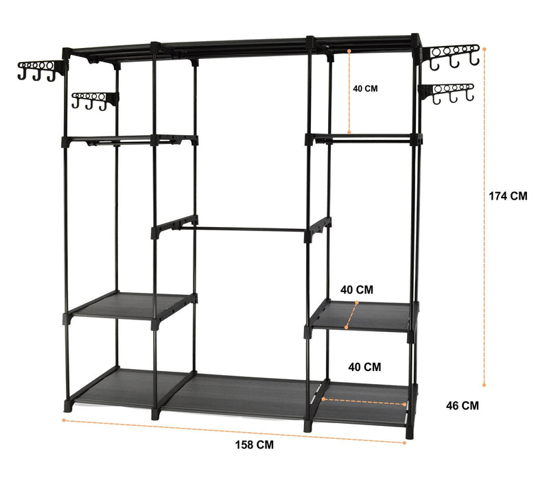 Sorti Freestanding Portable Closet Metal Wardrobe Garment Rack Hanger Payday Deals