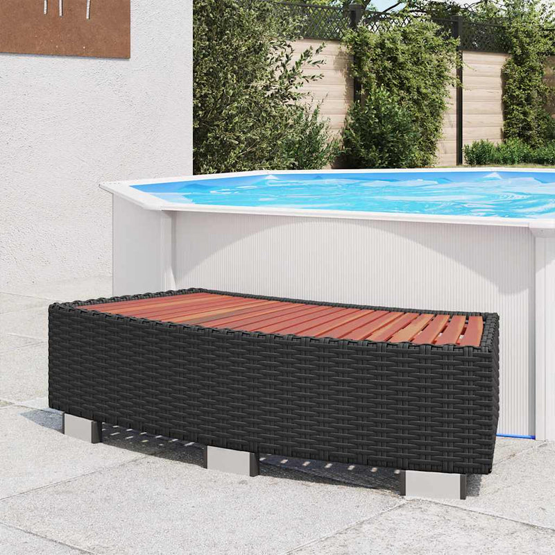 Spa Step Poly Rattan 92x45x25 cm Black Payday Deals