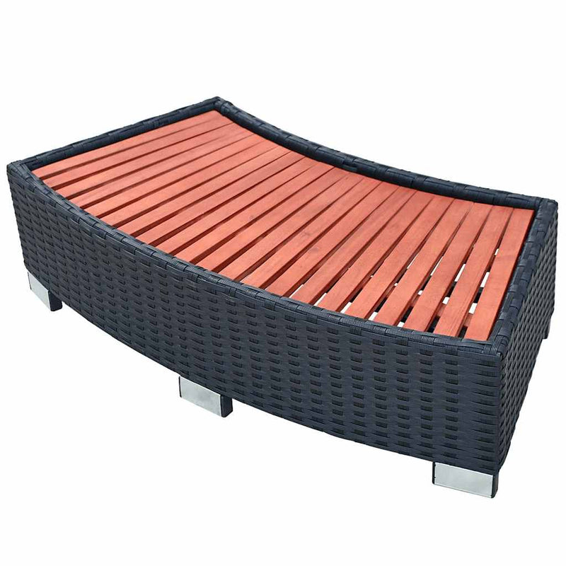 Spa Step Poly Rattan 92x45x25 cm Black Payday Deals