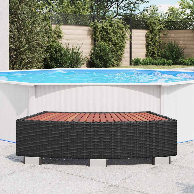 Spa Step Poly Rattan 92x45x25 cm Black Payday Deals