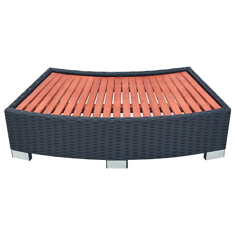 Spa Step Poly Rattan 92x45x25 cm Black Payday Deals