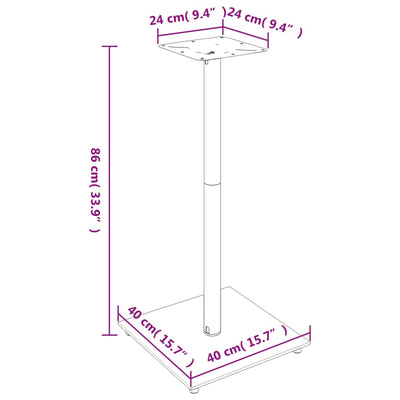 Speaker Stands 2 pcs Black Tempered Glass 1 Pillar Design Payday Deals