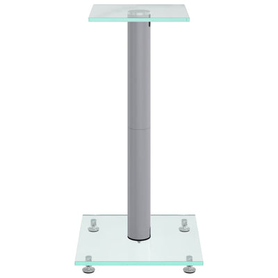 Speaker Stands 2 pcs Silver Tempered Glass 1 Pillar Design Payday Deals