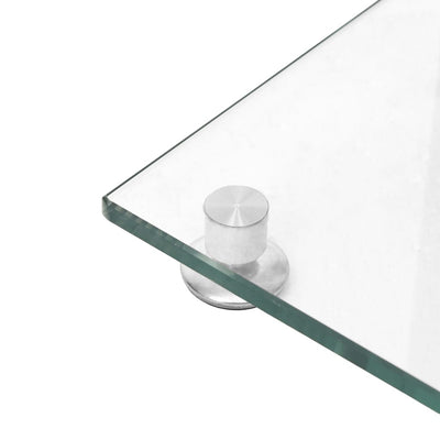 Speaker Stands 2 pcs Silver Tempered Glass 1 Pillar Design Payday Deals