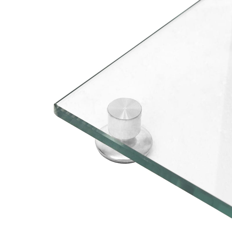 Speaker Stands 2 pcs Silver Tempered Glass 1 Pillar Design Payday Deals