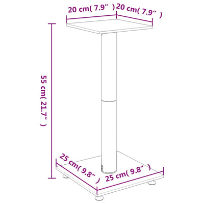 Speaker Stands 2 pcs Silver Tempered Glass 1 Pillar Design Payday Deals