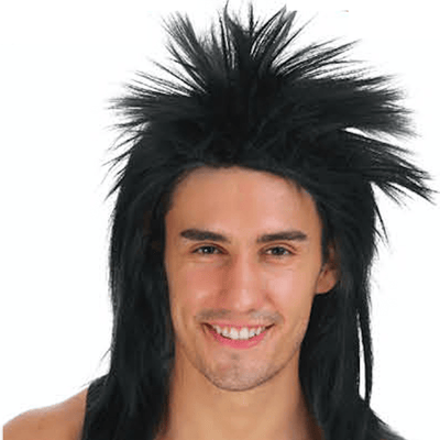 SPIKY PUNK Mullet Wig Costume Party Fancy Rock Hair Disco Dress 70s 80s Payday Deals