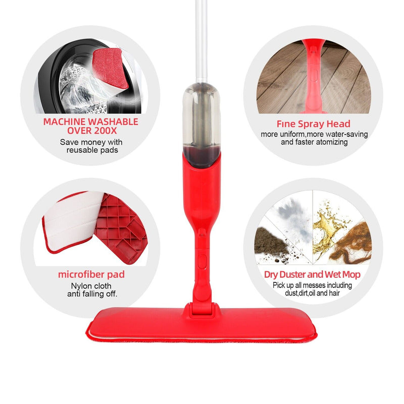 Spray Flat Mop Microfiber Pads Floor/Tile Kitchen Bathroom Living room Cleaning Payday Deals