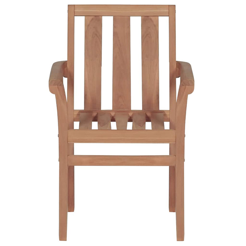 Stackable Garden Chairs with Cushions 4 pcs Solid Teak Wood Payday Deals