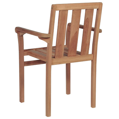 Stackable Garden Chairs with Cushions 6 pcs Solid Teak Wood Payday Deals