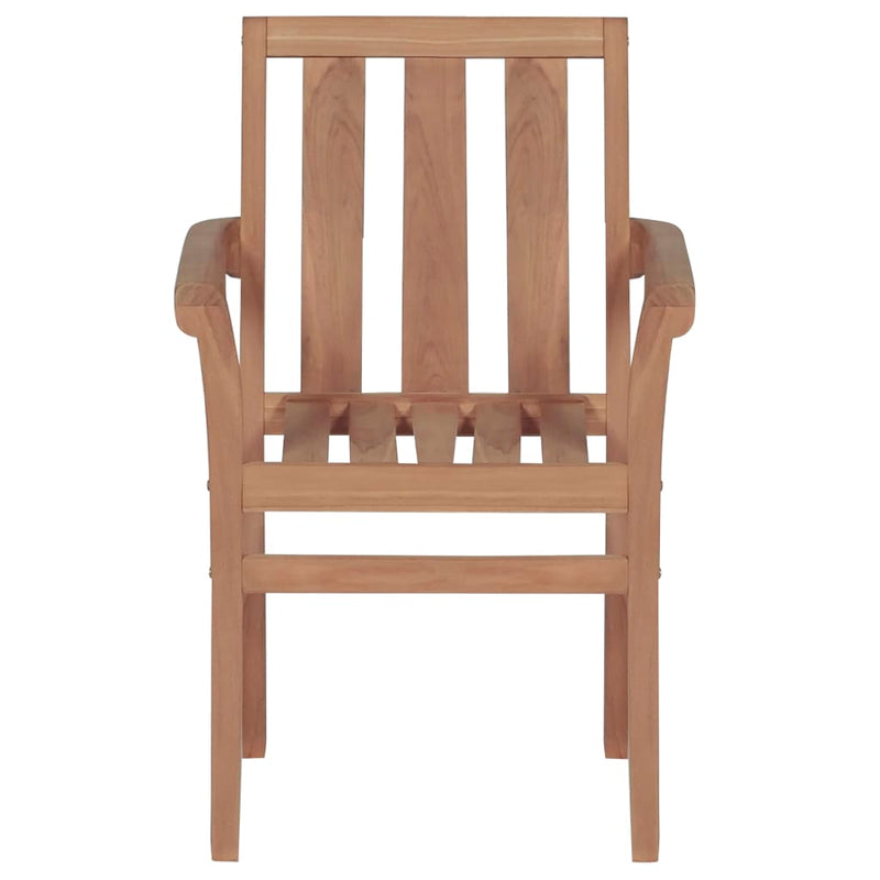Stackable Garden Chairs with Cushions 6 pcs Solid Teak Wood Payday Deals