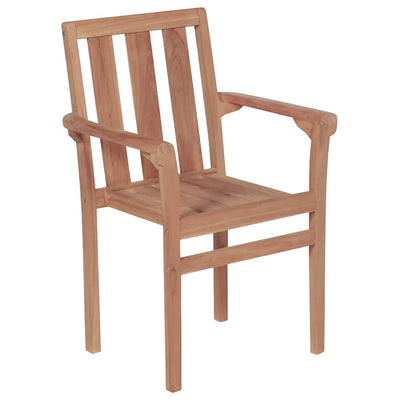 Stackable Garden Chairs with Cushions 8 pcs Solid Teak Wood Payday Deals