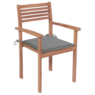 Stackable Garden Chairs with Cushions 8 pcs Solid Teak Wood Payday Deals